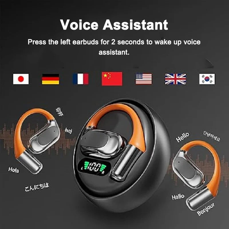 EARDECO TWS Clip-on Wireless Headphones Bluetooth Earphones Stereo Sound Wireless Bluetooth Headsets with Microphone Hifi Sound