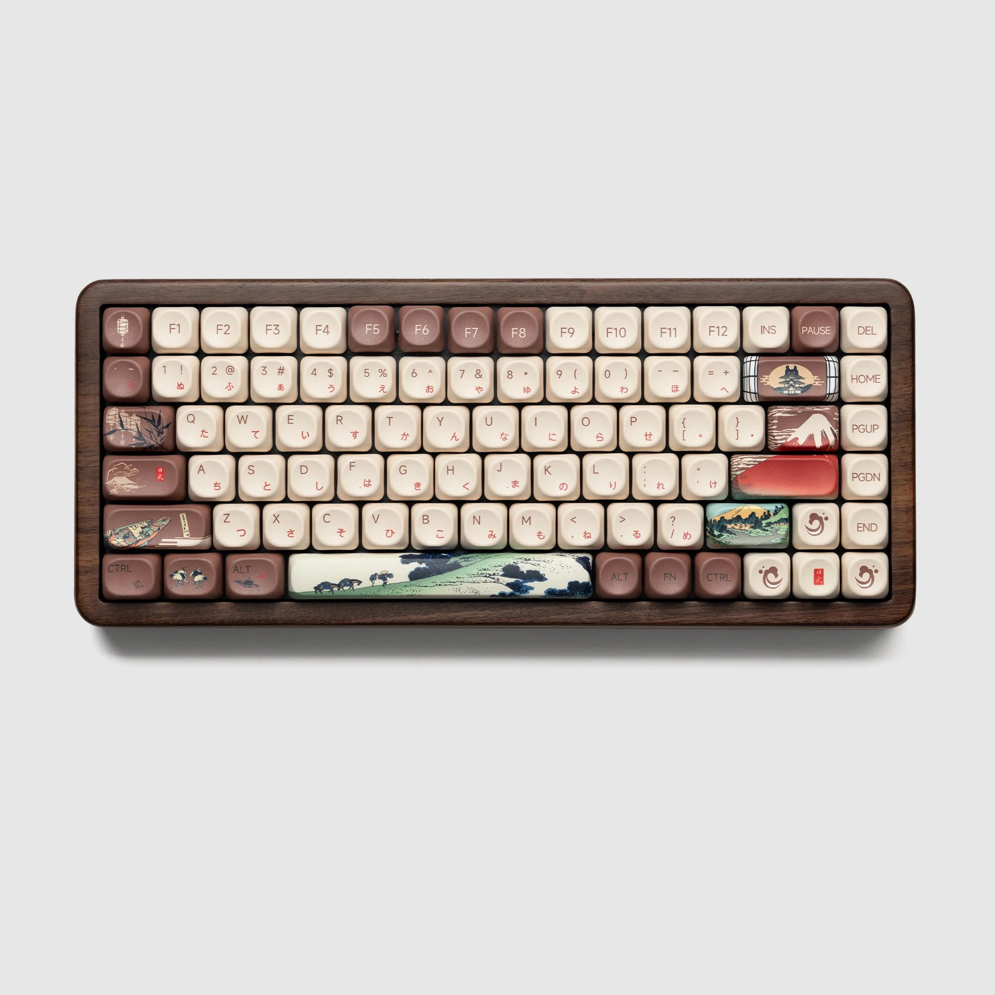 Womier Mount Fuji Custom Keyboard WD75 V2 Wooden Gaming Keyboard with QMK/VIA Tri-Mode Wireless Mechanical RGB 75% Hot Swappable