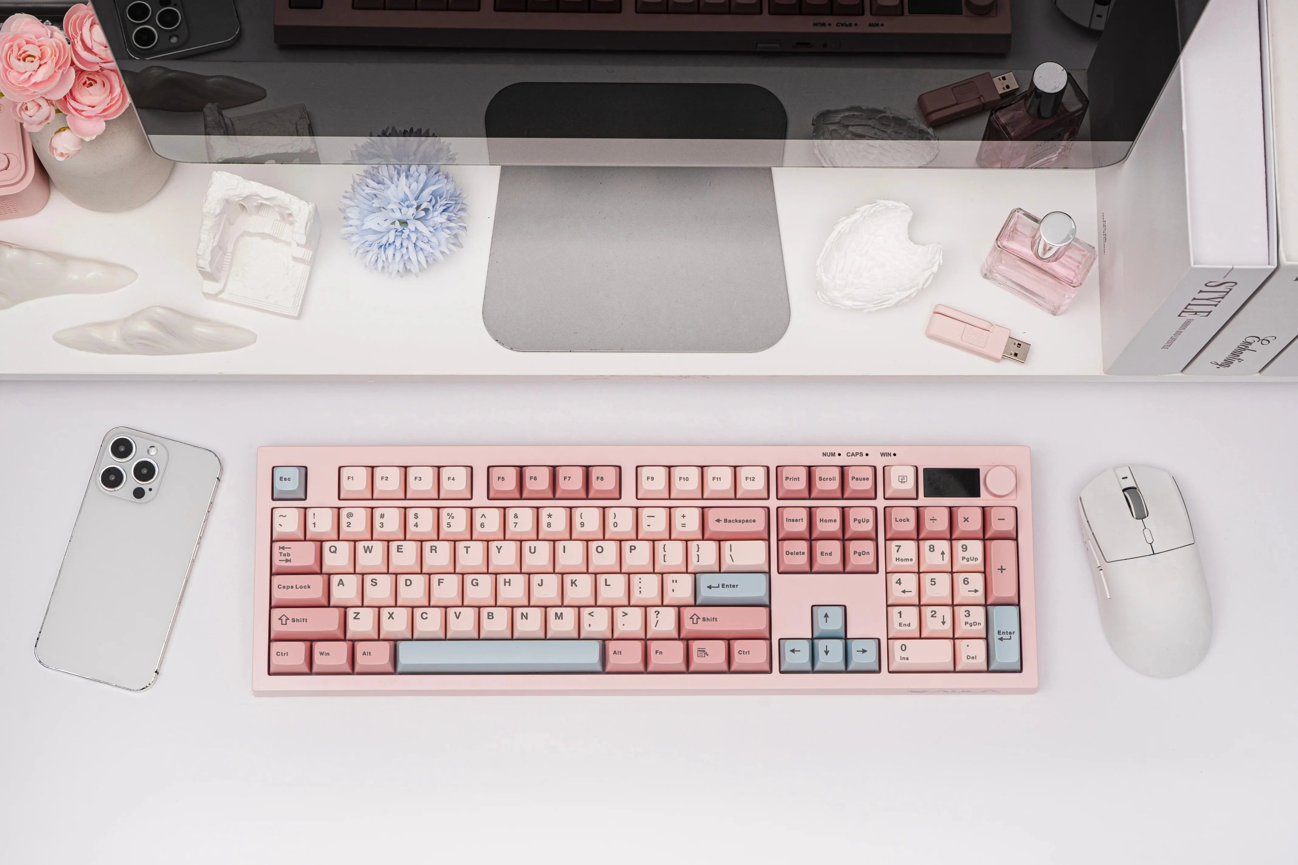 AULA S102 PRO Tri-mode Silent Membrane Keyboard TFT Display Volume Knob RGB Backlit Full Size ANSI US for Computer Gamer Office