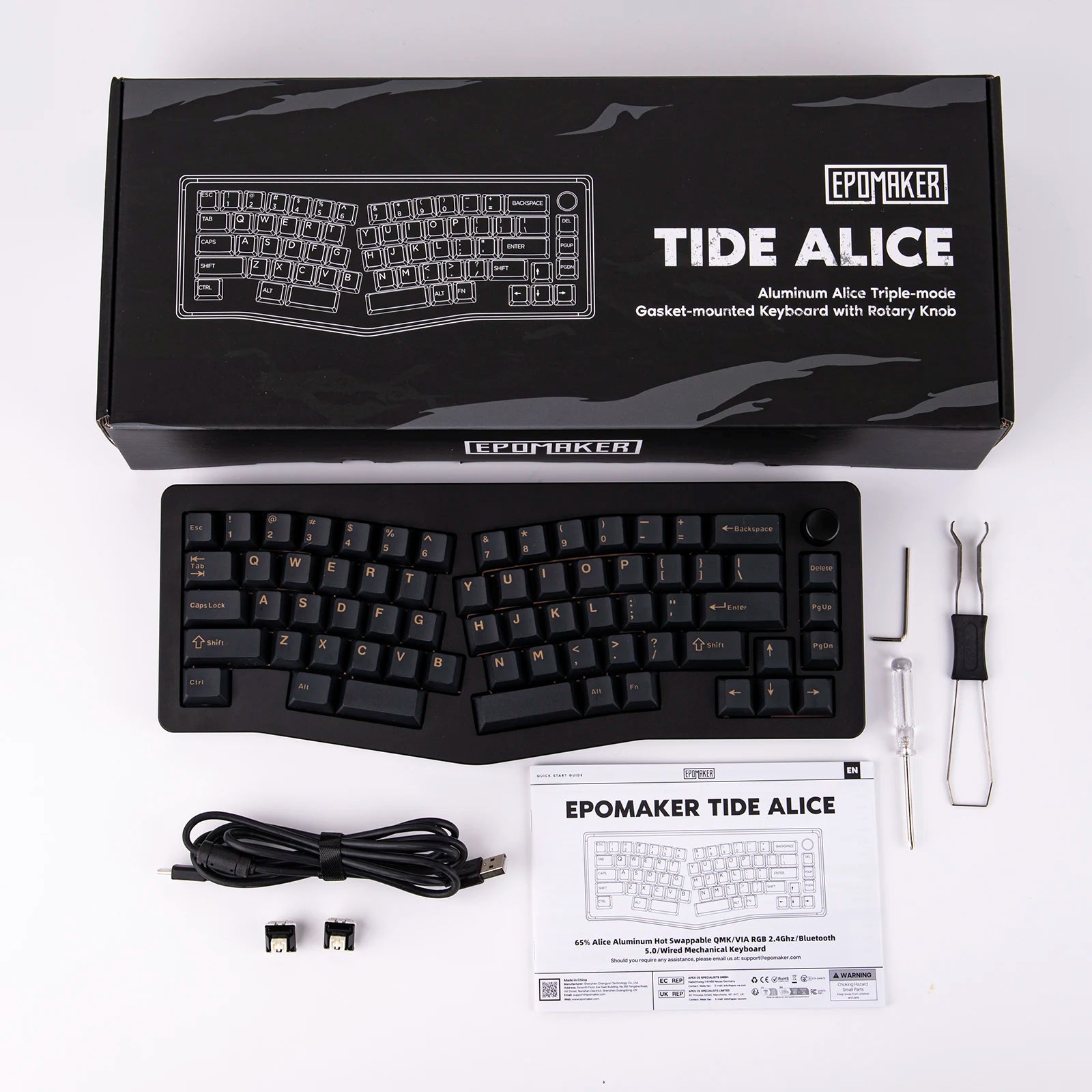 EPOMAKER Tide Alice VIA 65% Layout Hot-Swap Gasket-Mounted Wired/2.4GHz/Bluetooth 5.0 Wireless Mechanical Keyboard