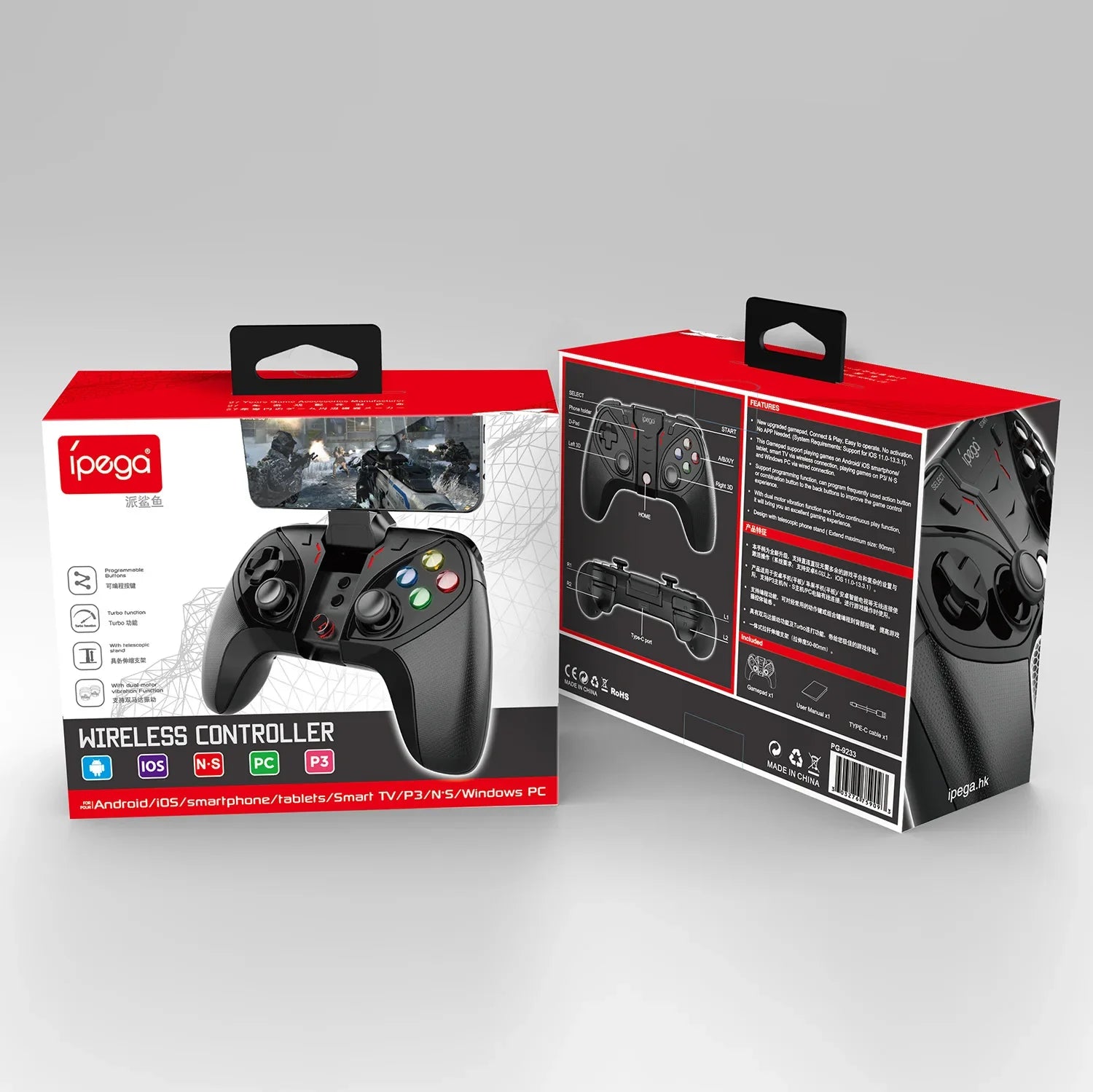 Ipega pg-9233 wireless Bluetooth game controller compatible with Android/iOS mobile tablets for P3 consoles for switch consoles