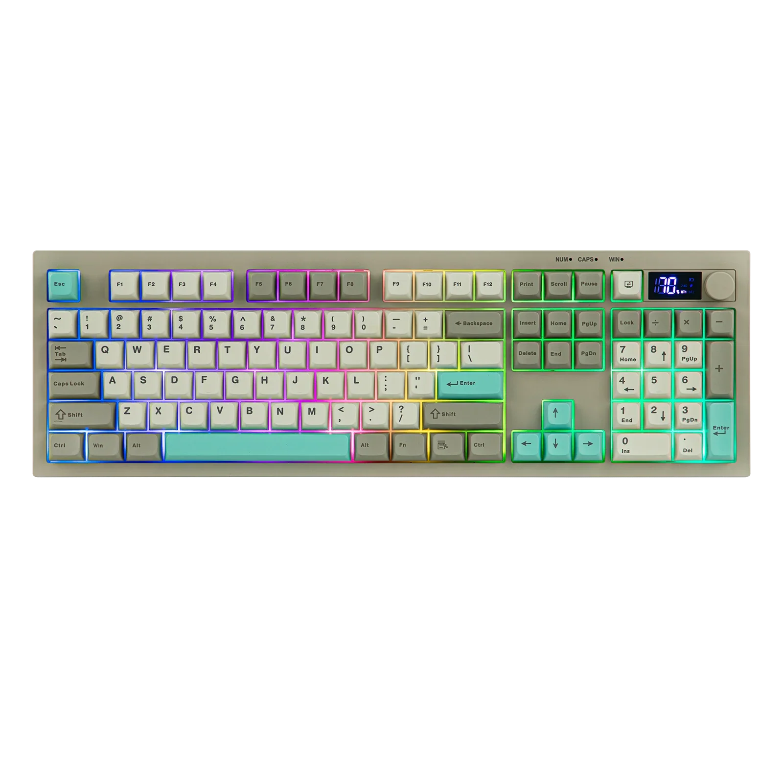 AULA S102 PRO Silent Gaming Membrane Keyboard 100% ANSI US Tri-model 2.4GHz Wireless TFT Screen Volume Knob for PC Game Office