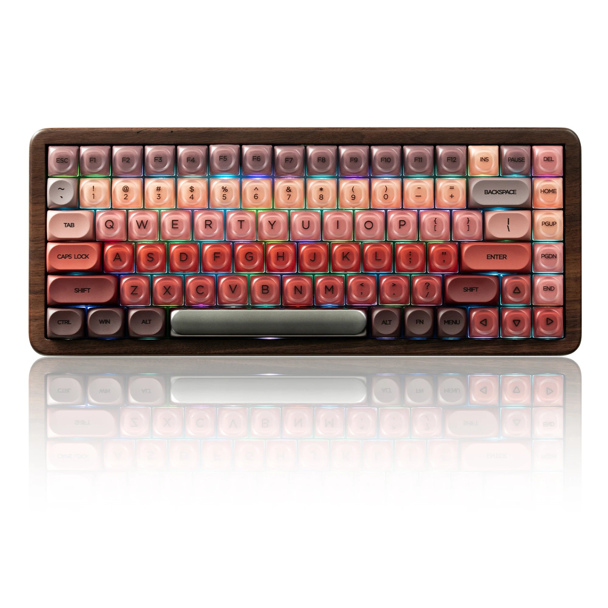 Womier Mount Fuji Custom Keyboard WD75 V2 Wooden Gaming Keyboard with QMK/VIA Tri-Mode Wireless Mechanical RGB 75% Hot Swappable