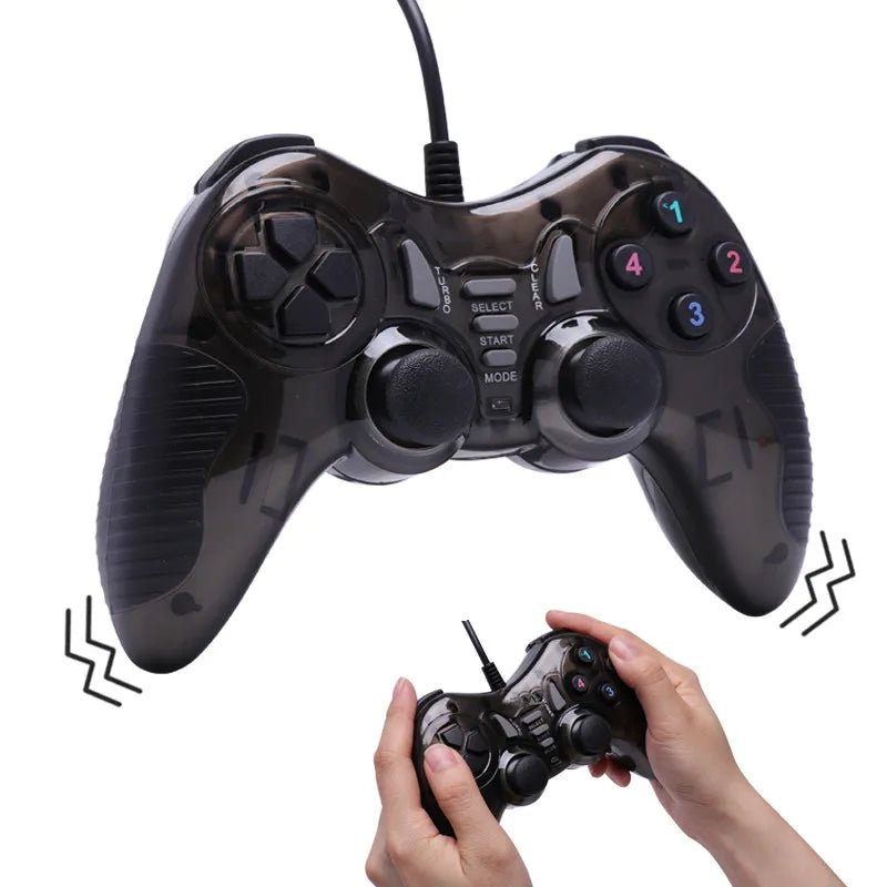 USB Wired Dual Vibration Gaming Controller Joystick For PC Computer Windows XP 7 8 10 PS3 Gamepad