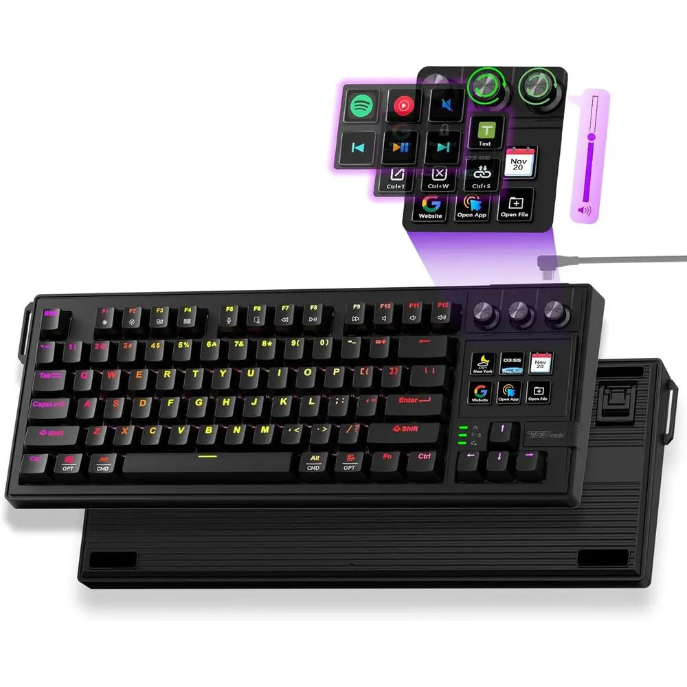 Full-Size Programmable Mechanical Keyboard with RGB Backlight,...
