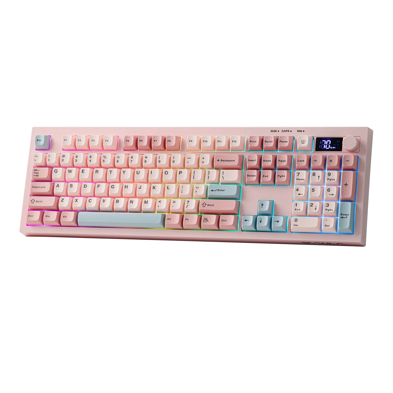 AULA S102 PRO Tri-mode Silent Membrane Keyboard TFT Display Volume Knob RGB Backlit Full Size ANSI US for Computer Gamer Office