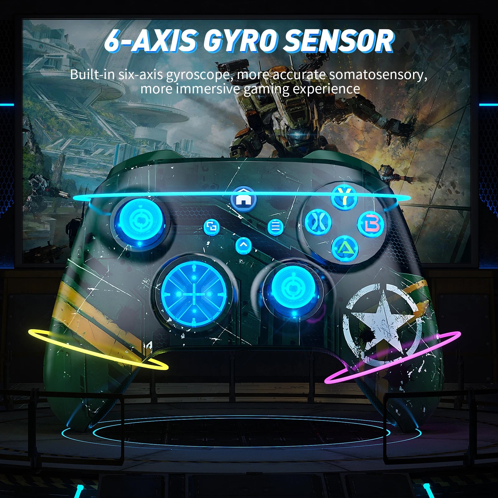 Wifi Wireless Controller For Xbox One/Xbox One S/X/Xbox Series X/S/Pc/Switch Joysticks With Turbo Function/6-Axis/RGB Gamepad