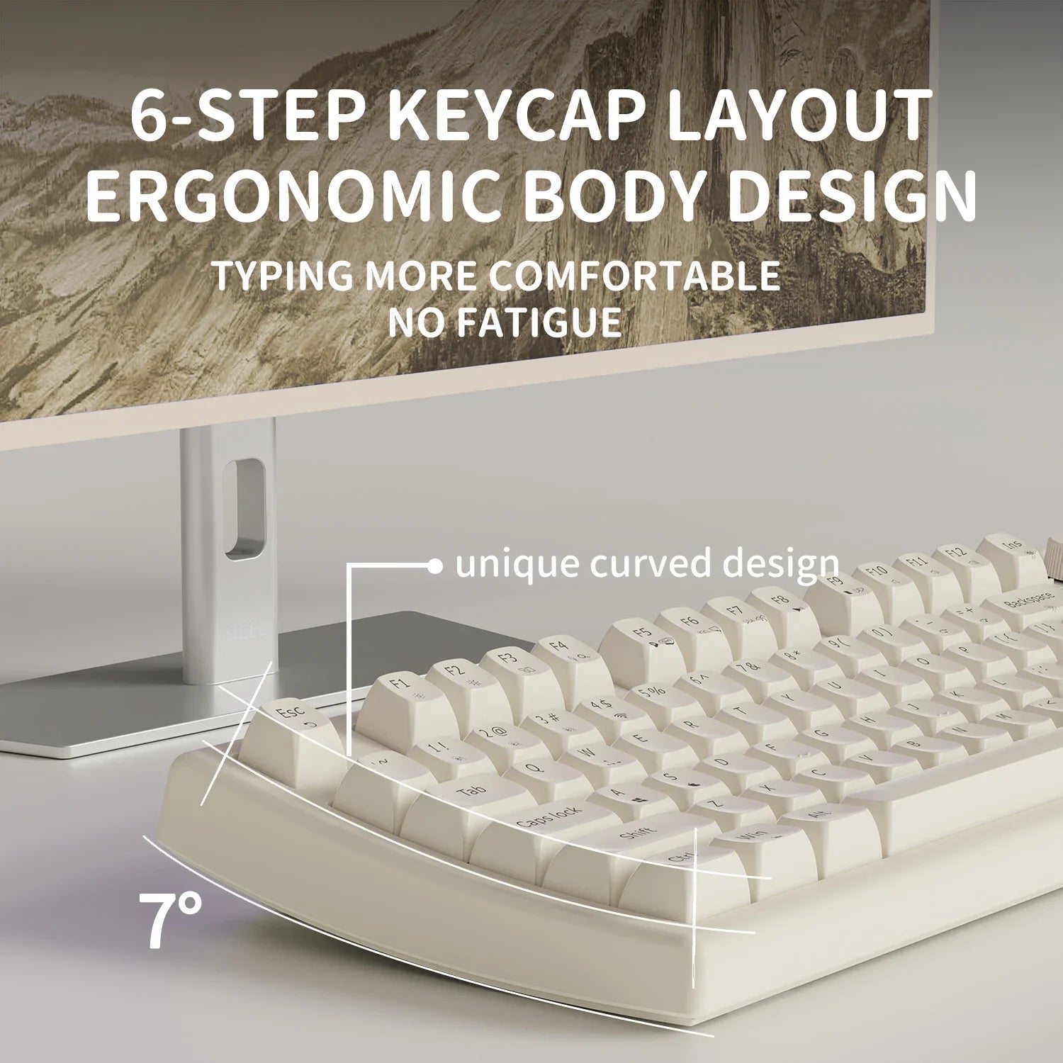 EWEADN V97PRO Wireless Keyboard Cute Creamy Bluetooth/2.4G Gaming Silent Keyboard with RGB Backlit Rechargeable for PC Gamer