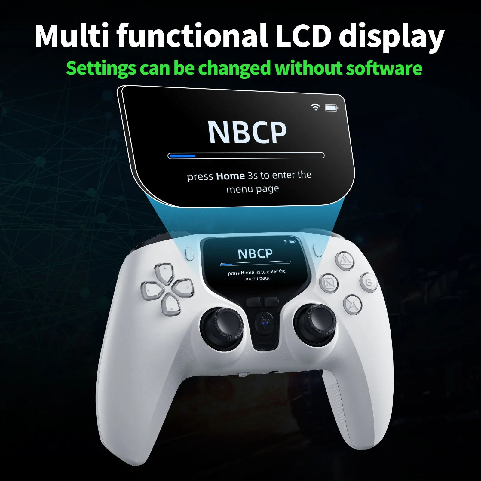 Hall Gaming Controller for PC/PS3/Switch/Android/iOS with Display, Hall Sticks/Triggers, Back Buttons, 5 Vib Levels, Full Calibr