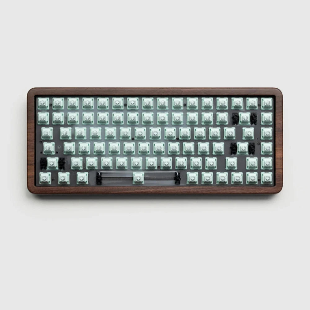 Womier Mount Fuji Custom Keyboard WD75 V2 Wooden Gaming Keyboard with QMK/VIA Tri-Mode Wireless Mechanical RGB 75% Hot Swappable